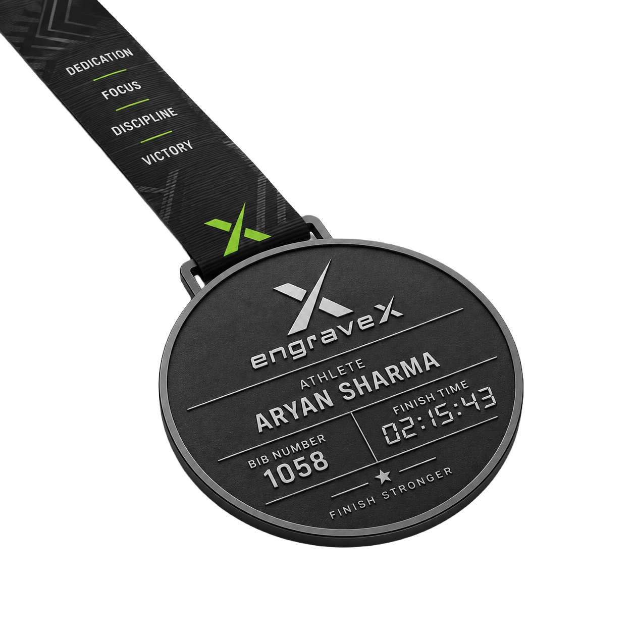 High speed laser engraved medal