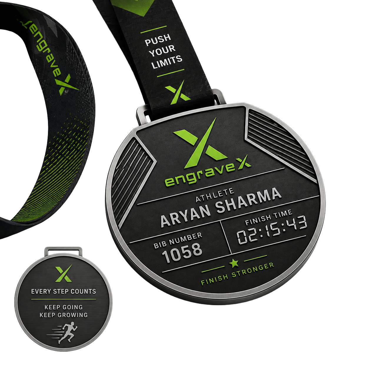 Deep permanent engraved medal